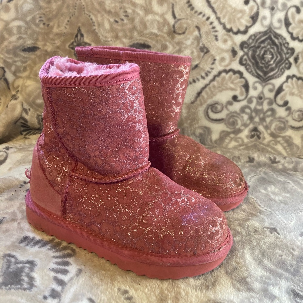 Kids Ugg Pink Glitter Boots